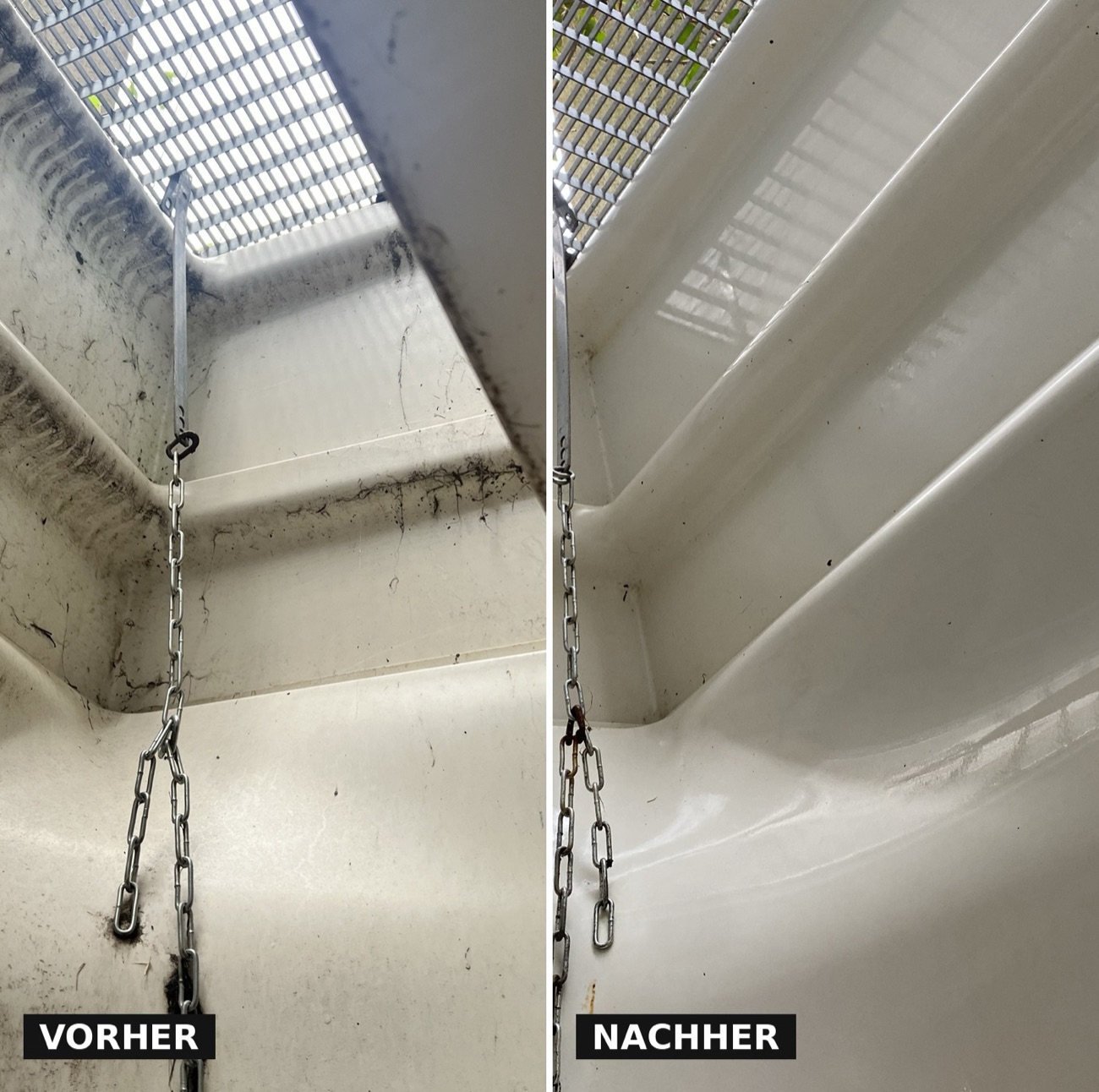 Vorher-Nachher einer Grundreinigung durch Royal-Lux
